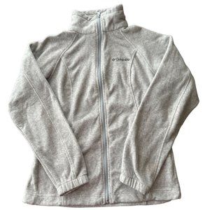 COLUMBIA GREY FULL‎ ZIP SWEATER SIZE SMALL | H1